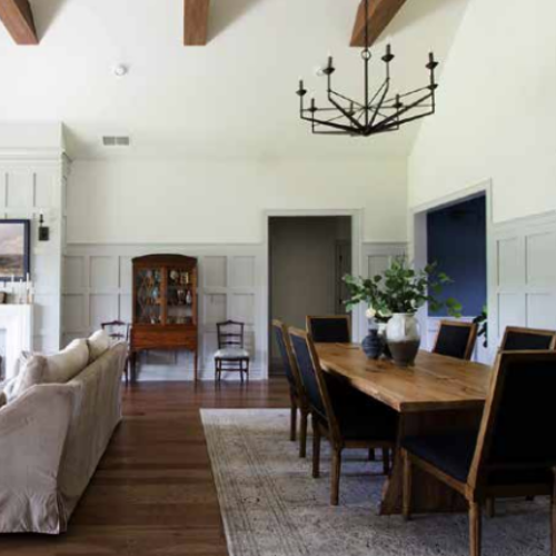 Millwork inside of a homes dining room / living room